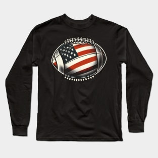 Football Ball American Flag U.S.A. Long Sleeve T-Shirt